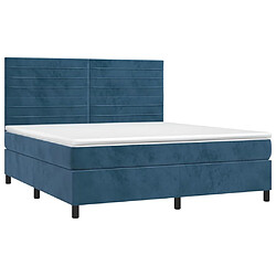 Avis Maison Chic Lit Adulte - Lit simple Lit à sommier tapissier et matelas moelleux - Meuble de Chambre - Bleu foncé 160x200cm Velours -MN32103