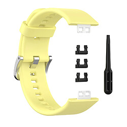 Bracelet De Montre En Silicone Souple Pour Montre Huawei Fit TIA-B09 TIA-B19 Jaune Crème