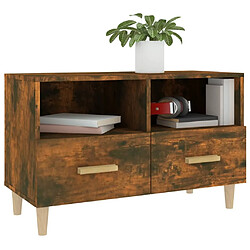 Acheter Maison Chic Meuble TV scandinave - Banc TV pour salon Chêne fumé 80x36x50 cm Bois d'ingénierie -MN87925