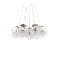 Ideal Lux Suspension Mapa Métal Nickel 7 ampoules 34cm