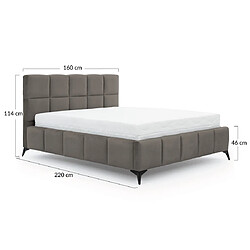 Acheter Bestmobilier Millie - lit coffre - 140x200 cm - sommier inclus - en velours