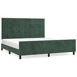 Maison Chic Lit adulte - Cadre Structure de lit avec tête de lit Contemporain Vert foncé 160x200 cm Velours -MN11266