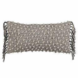 BigBuy Home Coussin Coton Noir Beige 30 x 60 cm