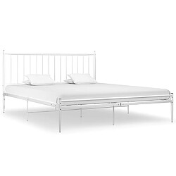 Maison Chic Lit adulte - Lit simple Cadre de lit,Structure du lit Contemporain Blanc Métal 180x200 cm -MN74030