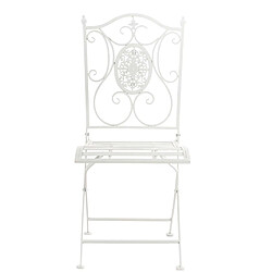 Avis Decoshop26 Lot de 2 chaises de jardin balcon terrasse design rustique pliable en métal blanc 10_0002876