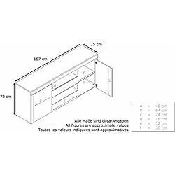 Avis Mpc Buffet Laqué Blanc Et Mûre 72 X 167 X 35 Cm