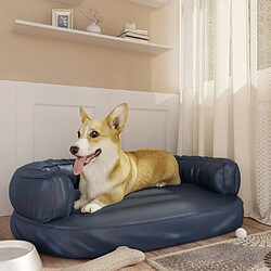 Maison Chic Niche Lit pour chien + ergonomique Mousse| Panier couchage pour chien Bleu foncé 88x65cm Similicuir -GKD71674