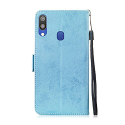 Avis Wewoo Housse Coque Étui en cuir multifonctionnel avec rabat horizontal fente pour carte et support Galaxy M20 bleu ciel