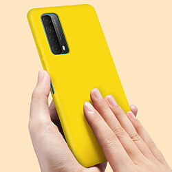 Avizar Coque Huawei P smart 2021 Silicone Gel Souple Finition Soft Touch Jaune pas cher