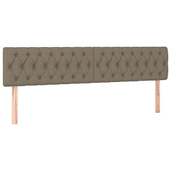 Avis vidaXL Tête de lit à LED Taupe 180x7x78/88 cm Tissu