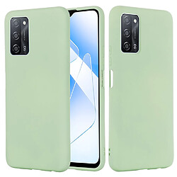 Coque en silicone Liquide de couleur unie avec sangle souple vert pour votre Oppo A55 5G/A54 4G