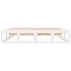 Maison Chic Lit adulte - Lit simple Cadre de lit,Structure du lit Contemporain Blanc 160x200 cm Bois massif -MN98756 pas cher