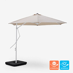 Acheter Elios Parasols Parasol de jardin 3x3 mât latéral décentré blanc Napili