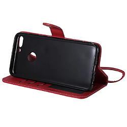 Acheter Wewoo Housse Coque Pour Huawei P Smart / Enjoy 7s Étui de protection à rabat horizontal de couleur unie avec support et fentes cartes et portefeuille et cadre photo et lanière rouge