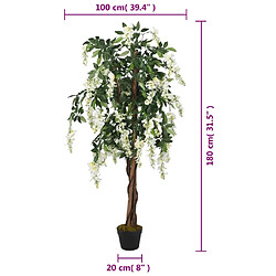 Acheter vidaXL Glycine artificielle 1260 feuilles 180 cm vert et blanc