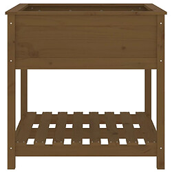 Maison Chic Jardinière,Bac à fleurs - pot de fleur avec étagère Marron miel 82,5x82,5x81 cm Bois de pin -GKD96165 pas cher