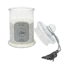 The Home Deco Factory Bougie parfumée Bonbonnière 13,2 cm gris - senteur coton.