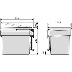 Avis Emuca Poubelle de recyclage 15 litres fixation sur porte Recycle.