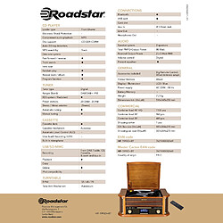 Avis Roadstar ROAHIF1993DBT HiFi rétro Bois avec Tourne-disques (Bluetooth, FM, CD) Couleur Bois