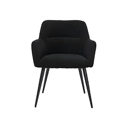 Avis Vente-Unique Lot de 2 chaises avec accoudoirs en tissu et métal - Noir - HEKA