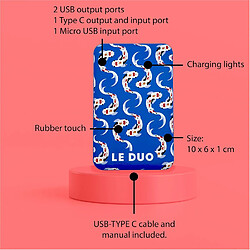 SANAG Le Duo Chargeur Portable, Batterie Externe 5000Mah Poisson Drôle Avec 3 Ports De Charge [2Usb Et 1 Usb C] - Powerbank Compatible Avec Tous Les Smartphones, Iphone, Tablets, Ipad Et Plus