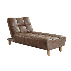 Acheter Vente-Unique Canapé modulable convertible en microfibre vieillie ESTEBAN - Marron vintage