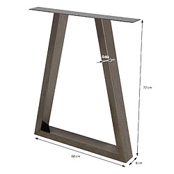 Avis Ecd Germany Set 2 pieds de table à manger piètement meuble design A cadre acier 60 x 72 cm