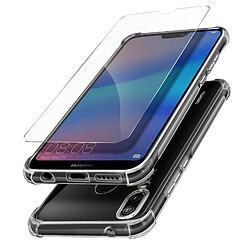 Avizar Pack Protection Huawei P20 Lite Coque Souple + Film Verre Trempé 9H Transparent