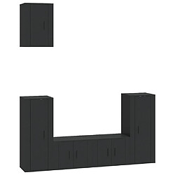 Maison Chic Ensemble de meubles TV 5 pcs pour salon - Noir Bois d'ingénierie -MN78615