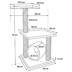 Avis FLAMINGO Arbre à chat Steve Gris 50x50x76 cm