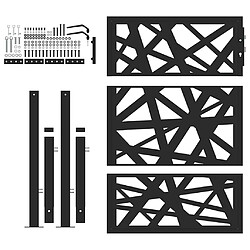 Avis vidaXL Portail de jardin noir 105x130 cm acier conception de lumière