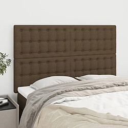 Maison Chic Lot de 4 Têtes de lit design pour chambre - Décoration de lit Marron foncé 72x5x78/88 cm Tissu -MN77764