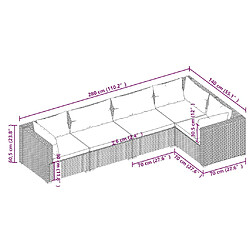 Acheter vidaXL Salon de jardin 5 pcs avec coussins Résine tressée Noir