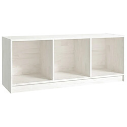 vidaXL Meuble TV Blanc 104x33x41 cm Bois de pin massif