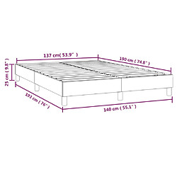 vidaXL Cadre de lit sans matelas bleu 140x190 cm tissu pas cher