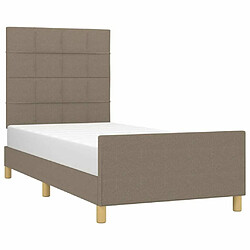 Avis Maison Chic Lit adulte - Cadre Structure de lit avec tête de lit Contemporain Taupe 100x200 cm Tissu -MN28160