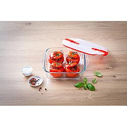 Pyrex PLAT CARRE 1L 20*17CM AVEC COUVERCLE BOUTON VAPEUR COOK AND HEAT