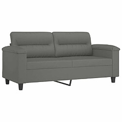 Acheter Maison Chic Ensemble de canapés 2 pcs coussins, Canapé droit Sofa pour Salon Gris foncé Tissu microfibre -GKD174250