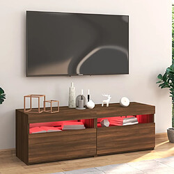 Acheter vidaXL Meuble TV avec lumières LED chêne marron 120x35x40 cm