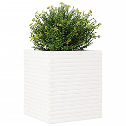 Avis vidaXL Jardinière blanc 60x60x68,5 cm bois de pin massif