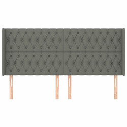 Avis Maison Chic Tête de lit scandinave avec oreilles,meuble de chambre Gris foncé 203x16x118/128 cm Tissu -MN41443