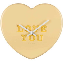 Avis Karlsson Horloge à message Heart Candy jaune pâle.