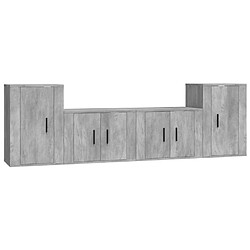 Maison Chic Ensemble de meubles TV 4 pcs pour salon - Gris béton Bois d'ingénierie -MN57671