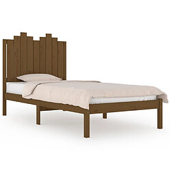 vidaXL Cadre de lit sans matelas marron miel bois massif 100x200 cm