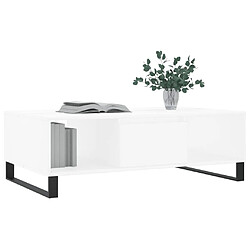 Avis Maison Chic Table basse,Table Console Table d'appoint, Table pour salon blanc 104x60x35 cm bois d'ingénierie -MN48537