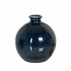 BigBuy Home Vase Bleu verre recyclé 16 x 16 x 18 cm