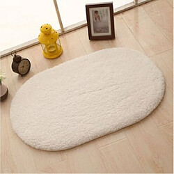 Wewoo Fausse Fourrure Tapis de Bain Solide Antidérapant de Chambre Enfants de Salon OvaleTaille 50x80cm Beige