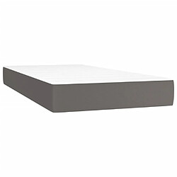 Maison Chic Lit Adulte - Lit simple Lit à sommier tapissier avec matelas moelleux - Meuble de Chambre - Gris 80x200 cm Similicuir -MN56189 pas cher