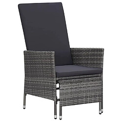 Maison Chic Salon de jardin 2 pcs avec coussins - Table et chaises d'extérieur - Mobilier/Meubles de jardin Moderne Résine tressée Gris -MN31584