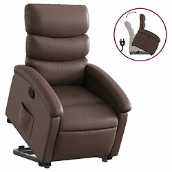 Maison Chic Fauteuil Relax pour salon, Fauteuil inclinable marron similicuir -GKD24249